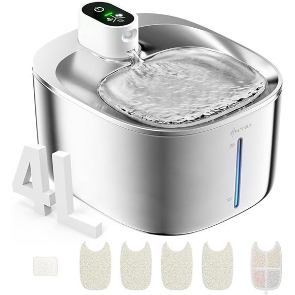 Wireless Cat Water Fountain Stainless Steel 4L