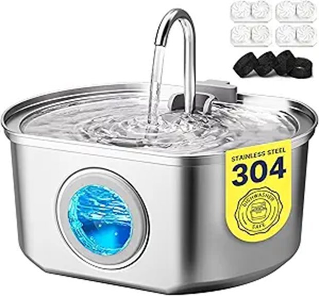 Cat Water Fountain Stainless Steel 108oz Dispenser